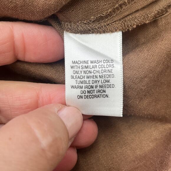 Apostrophe Linen Embroidered Tunic Blouse Women’s Size 12-14 Chocolate Brown - Picture 8 of 10